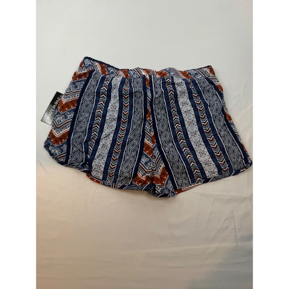 New Look Navy Blue Rust Paisley Geometric Boho Shorts Small NWT - Picture 7 of 7